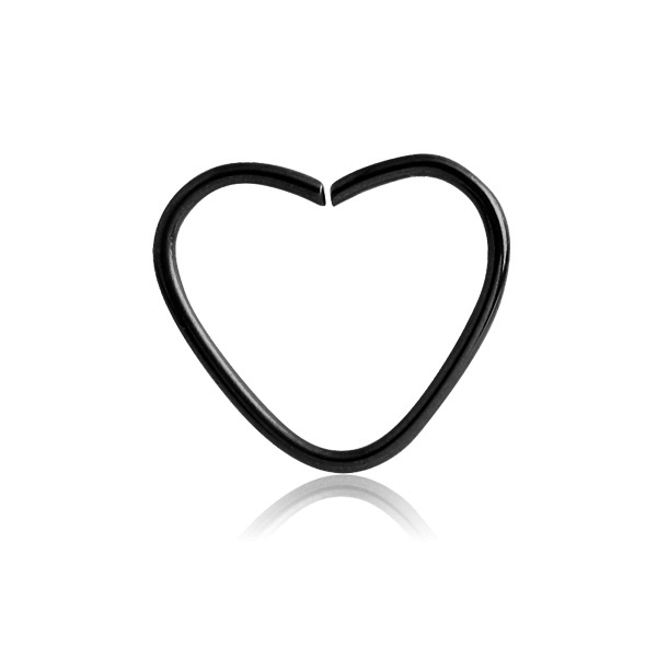 עגיל הליקס / דיית' - לב מטיטניום שחור 8 מ"מ